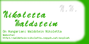 nikoletta waldstein business card